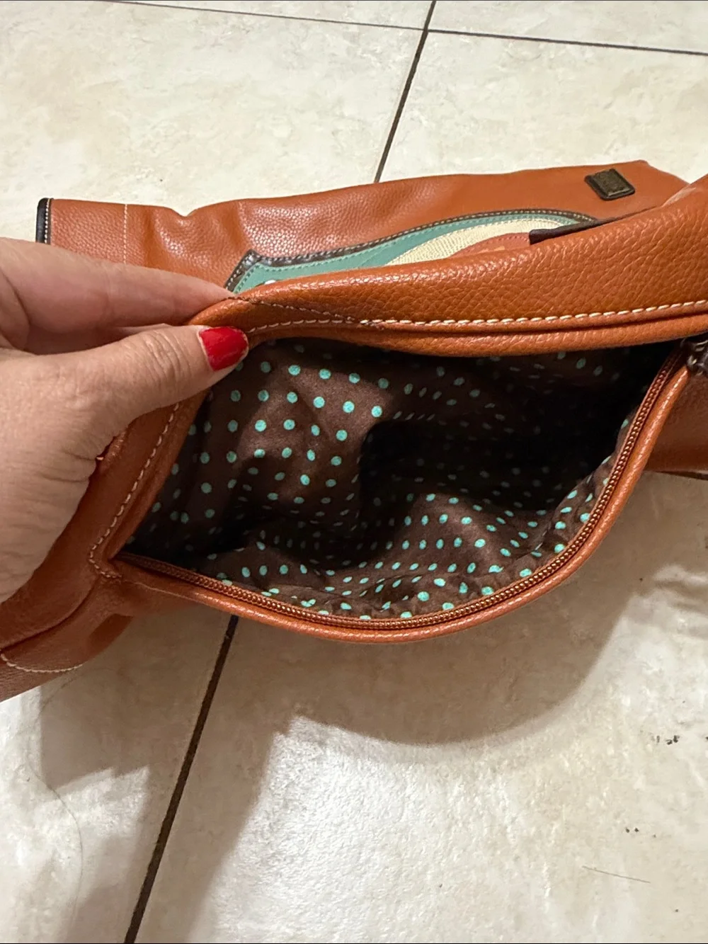 CHALA TWEET Partridge Bird Hobo Tote Shoulder Bag Vegan Leather Orange Purse